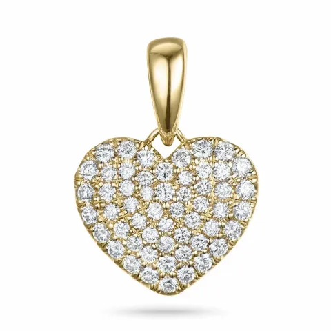 hjärta diamantberlocker i 14 carat guld 0,49 ct