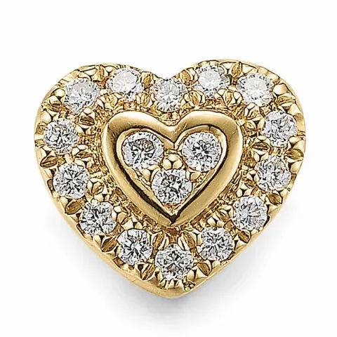 hjärta diamantberlocker i 14  carat guld 0,11 ct