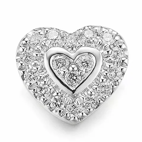 Hjärta diamantberlocker i 14  carat vitguld 0,11 ct
