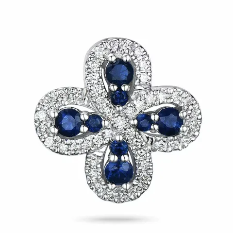 blommor safir diamantberlocker i 14  carat vitguld 0,16 ct 0,36 ct