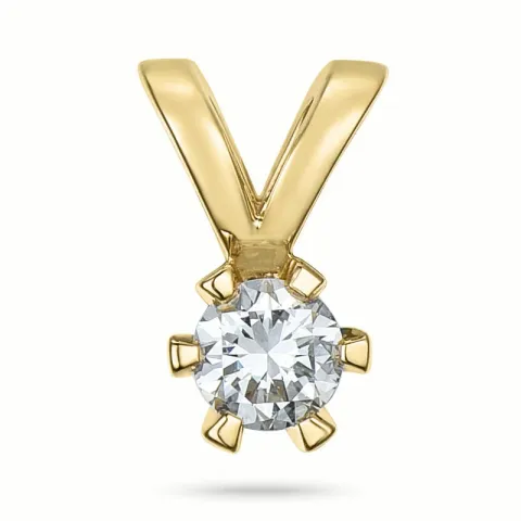 diamant solitärberlock i 14 carat guld 0,11 ct