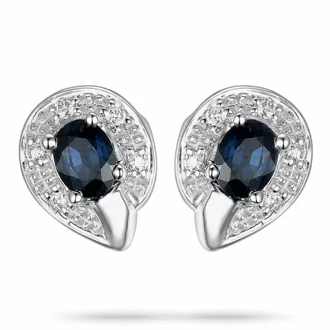 Safir diamantörhängen i 14 karat vitguld med diamanter och safirer