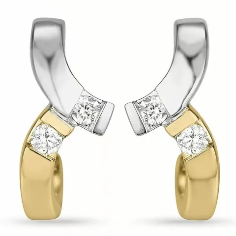 Diamant halvcreol i 14 karat guld och vitguld med diamanter