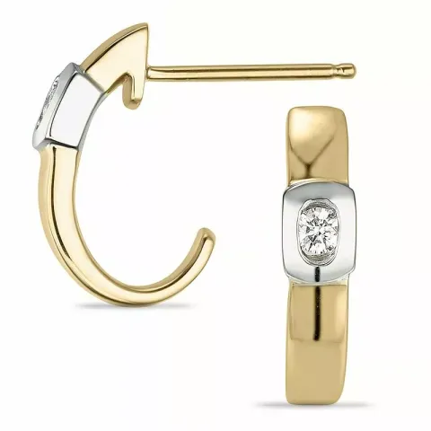 Diamant halvcreol i 14 karat guld och vitguld med diamanter 