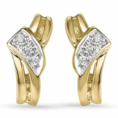 Diamant halvcreol i 14 karat guld och vitguld med diamanter