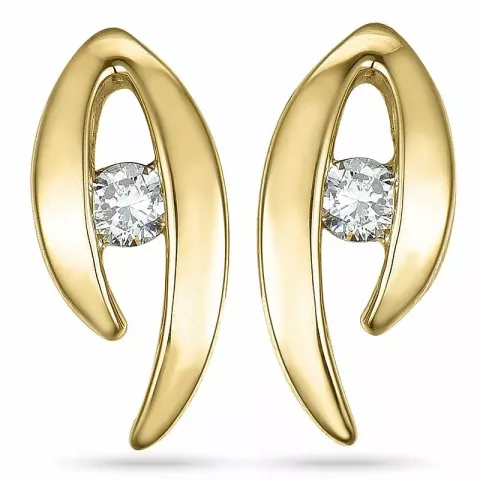 Diamant örhängen i 14 karat guld med diamanter