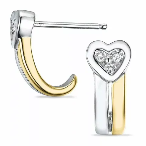 Hjärta diamant örhängen i 14 karat guld och vitguld med diamanter