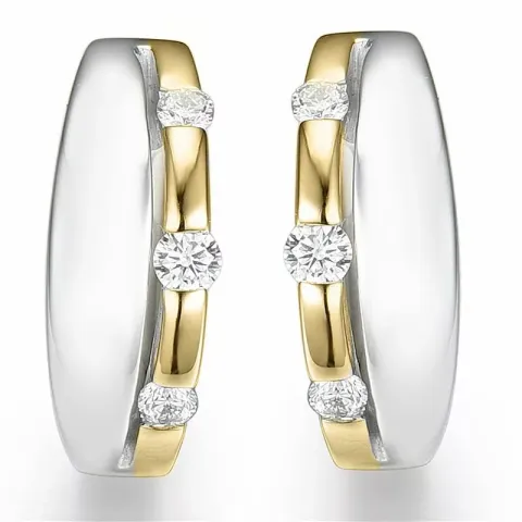 Diamant örhängen i 14 karat guld och vitguld med diamanter 