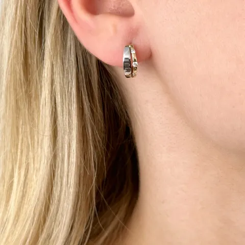 Diamant örhängen i 14 karat guld och vitguld med diamanter 