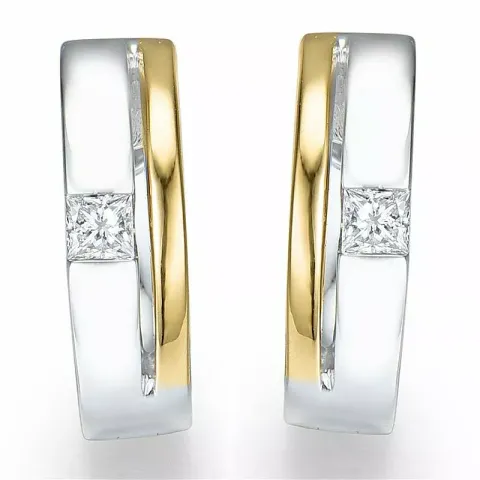 Diamant örhängen i 14 karat guld och vitguld med diamanter 