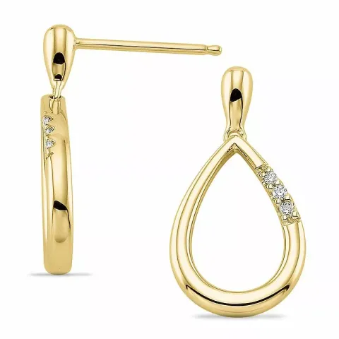 Droppe diamant örhängen i 14 karat guld med diamanter