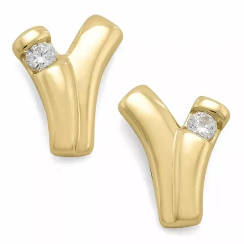 Diamant örhängen i 14 karat guld med diamanter