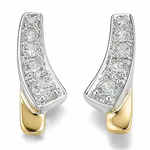 Diamant örhängen i 14 karat guld och vitguld med diamanter