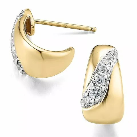 Diamant halvcreol i 14 karat guld och vitguld med diamanter