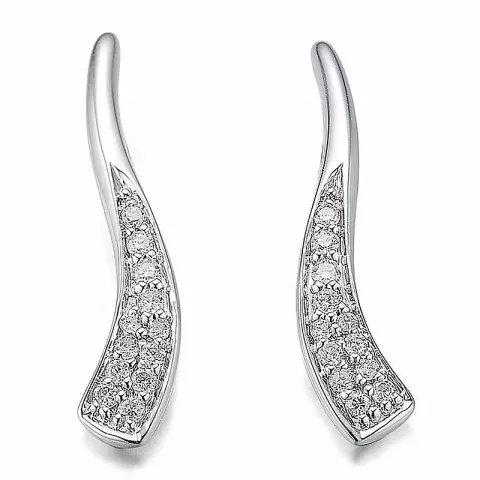 långa diamantörhängen i 14 karat vitguld med diamant 