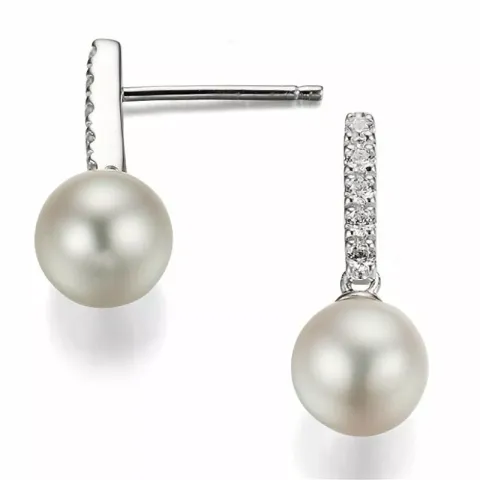 Pärla diamantörhängen i 14 karat vitguld med diamanter 
