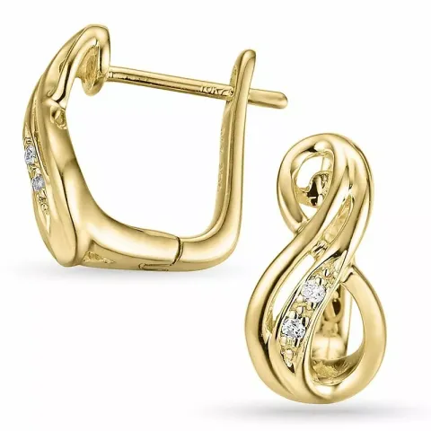 Infinity diamant örhängen i 14 karat guld med diamanter