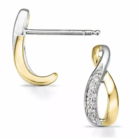 infinity diamant örhängen i 14 karat guld och vitguld med diamant