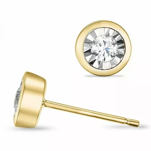 diamant solitäreörhängestift i 14 karat guld och vitguld med diamant 