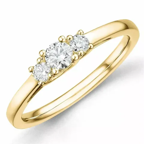 Diamantring i 14  karat guld 0,20 ct 0,13 ct