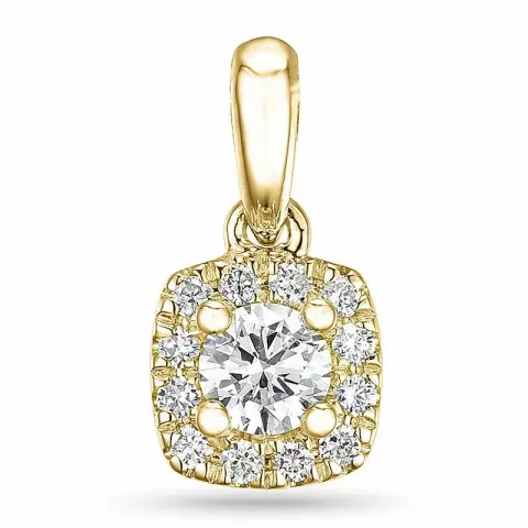 fyrkantigt diamant hängen i 14  carat guld 0,22 ct