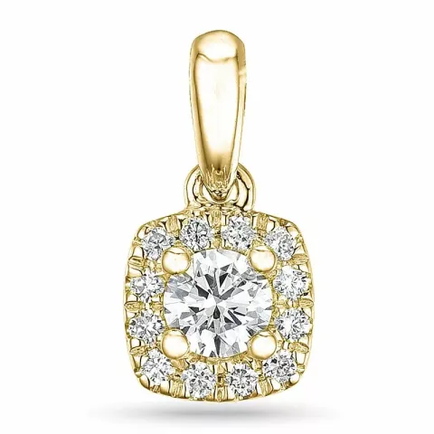 fyrkantigt diamant hängen i 14 carat guld 0,22 ct