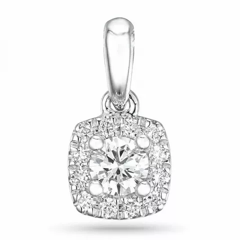 Fyrkantigt diamant hängen i 14  carat vitguld 0,22 ct