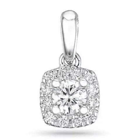 Fyrkantigt diamant hängen i 14 carat vitguld 0,22 ct