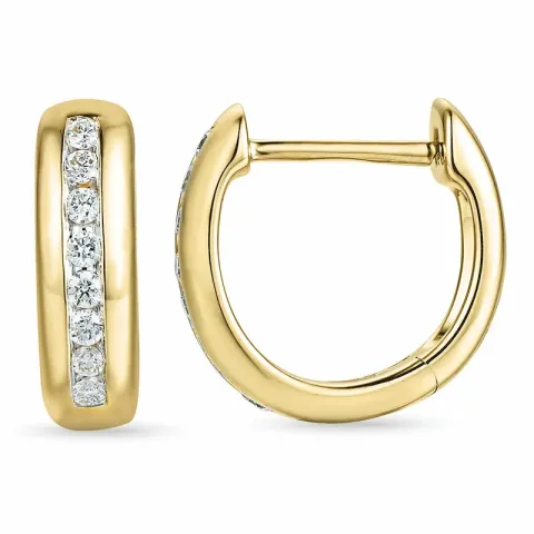 12 mm diamant creol i 14 karat guld med diamant 