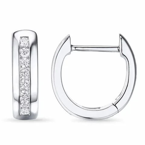 12 mm diamant creol i 14 karat vitguld med diamant