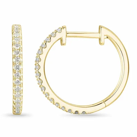 16 mm diamant creol i 14 karat guld med diamant