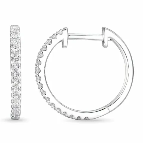 16 mm diamant creol i 14 karat vitguld med diamant