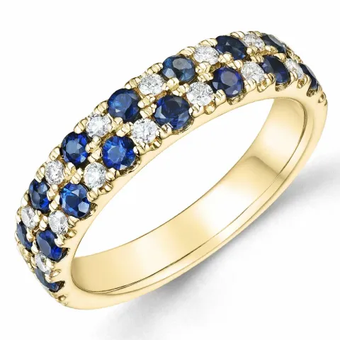 safir diamantring i 14  karat guld 0,24 ct 0,96 ct