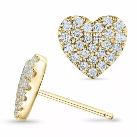 hjärta diamantörhängen i 14 karat guld med diamant 