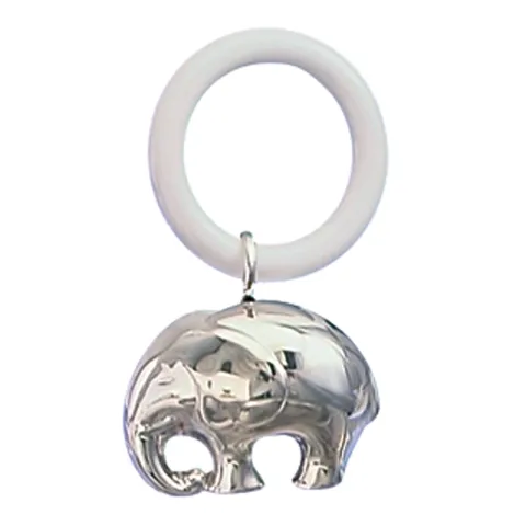 Dopgåvor: elefant skallra i nysilver  modell: 150-87756