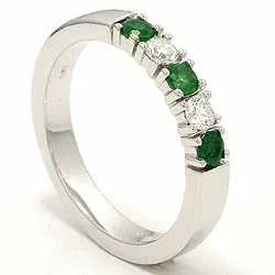 kraftfull smaragd alliancring i 14 karat vitguld 2 x 0,10 ct 0,36 ct