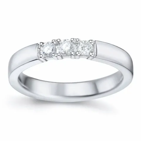 alliancring i 14 karat vitguld 3 x 0,10 ct