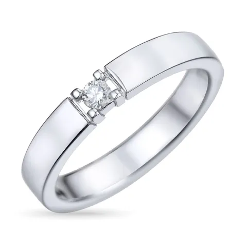 Alliancring i 14 karat vitguld 0,10 ct