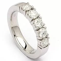 diamant alliancring i 14  karat vitguld 5 x 0,20 ct