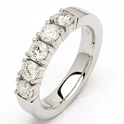 diamant alliancring i 14  karat vitguld 5 x 0,20 ct