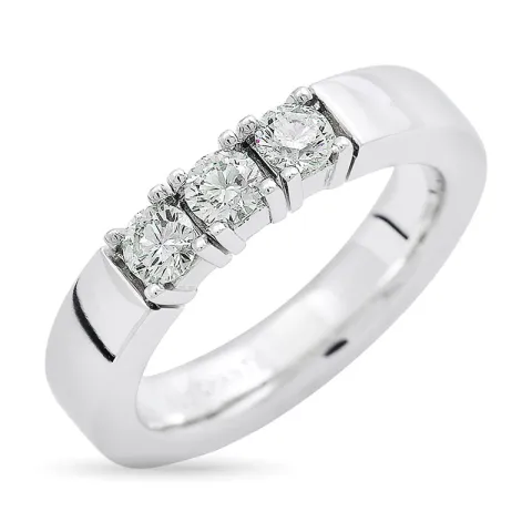 Alliancring i 14 karat vitguld 3 x 0,15 ct