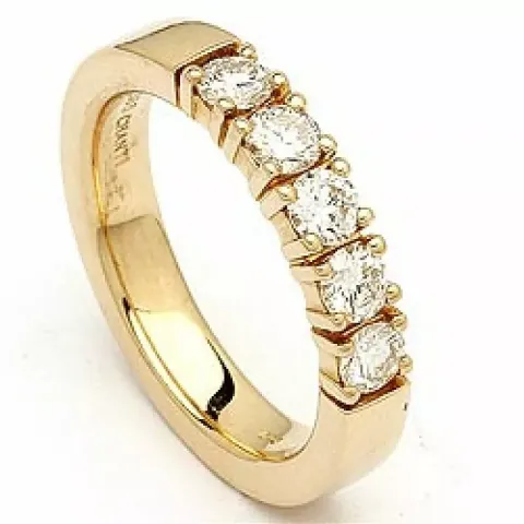 diamant alliancring i 14  karat guld 5 x 0,20 ct