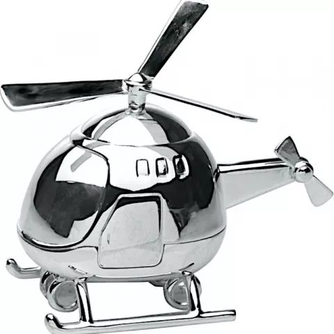 Dopgåvor: helikopter sparbössa i nysilver  modell: 152-85208