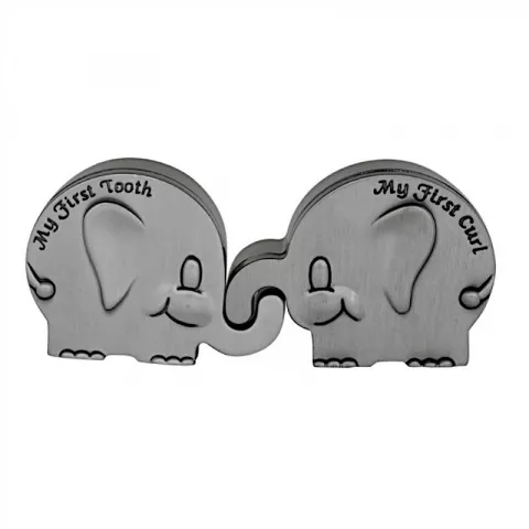 Dopgåvor: elefant den första tanden/hårlocken i förtennad  modell: 154-73138