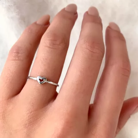 Blank Simple Rings hjärta ring i silver
