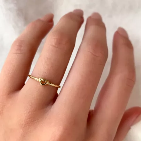Simple Rings hjärta ring i förgyllt silver