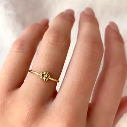 Simple Rings blomma ring i förgyllt silver