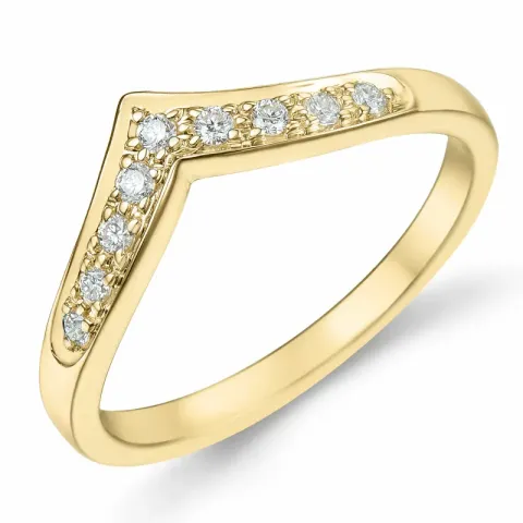 diamant ring i 14  karat guld 0,117 ct