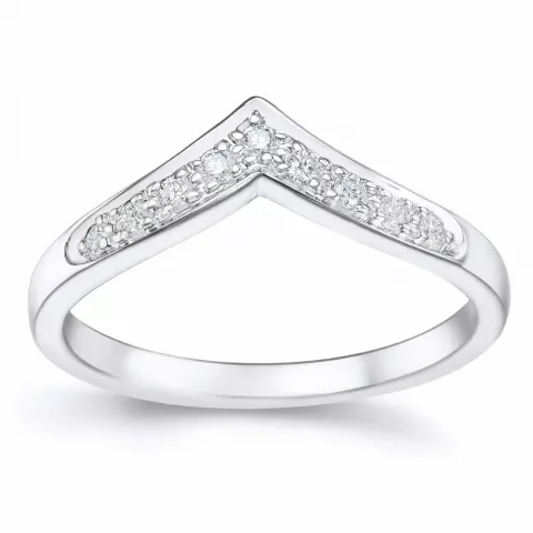 diamant ring i 14  karat vitguld 0,117 ct