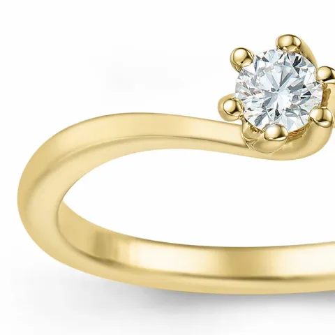 diamant solitärring i 14  karat guld 0,10 ct